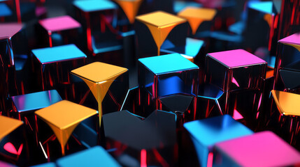 Fototapete - a lot of shiny cubes