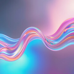 Wall Mural - close up, an iridescent fluid abstract image with vibrant colors in a smooth, flowing style on a sof