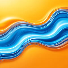 Wall Mural - close up, bright speed abstract orange swoosh border certificate. liquid fluid yellow abstract backg