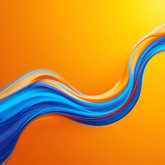 Wall Mural - close up, bright speed abstract orange swoosh border certificate. liquid fluid yellow abstract backg