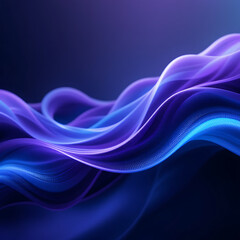 Wall Mural - close up, digital waveforms in blue and purple, abstract background. abstract digital background wit