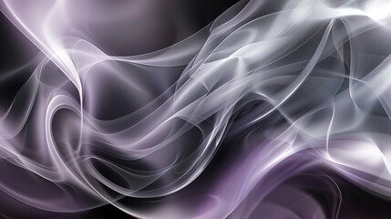 Canvas Print - Abstract swirling smoke in shades of white and purple.