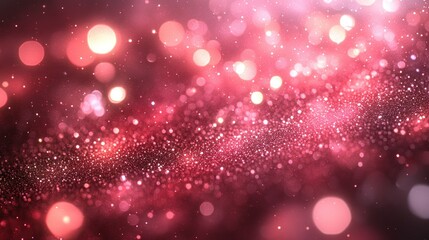 Abstract bokeh background with shimmering pink and red lights