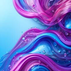 Wall Mural - close up, light blue abstract background. abstract background featuring 3d shiny plastic waves in vi