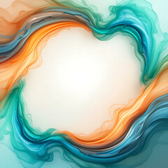 Wall Mural - close up, minimalistic soft light abstract swoosh wave border layout. bright green and blue abstract