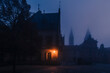 © Travel 'n' Lifestyle - View of Prague Castle shrouded in mist at twilight with gothic spires, Prague, Bohemia, Czechia.