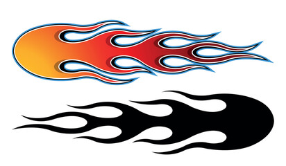 Wall Mural - sports car speed fire flame decal vinyl sticker. racing car tribal fire flames vector eps graphic. s