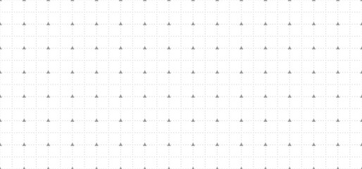 Coordinate grid background. Seamless grey grid pattern with triangles and dots, creating a geometric digital design suitable for technological and abstract themes. Copy space