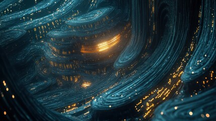 Wall Mural - abstract fractal city, futuristic architecture in space, possible use in science fiction