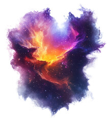 Wall Mural - png a vibrant nebula with purple and orange color universe nature colors.