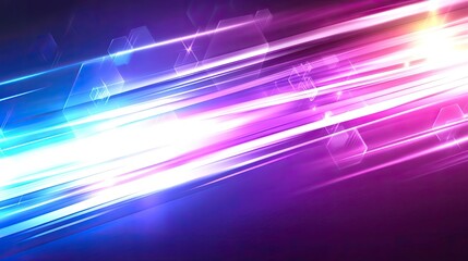 Wall Mural - abstract light streaks, purple pink blue, dynamic energy, tech background, website banner