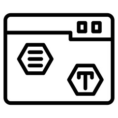 web layout coding line icon