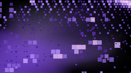Poster - Dark abstract background with various purple squares scattered across. This digital-themed pattern conveys a sense of mystery and modern technology.