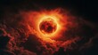 © Wi - Fiery Planet Glowing Through a Dramatic Cloudscape, Celestial Event