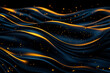 © Premium - Abstract background with flowing blue and golden colors, creating dynamic and elegant visual. shimmering effect adds depth and sophistication to design