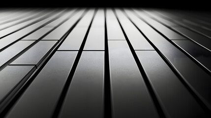 Wall Mural - a wooden floor set against a black background highlighting the natural grain textures and warmth of 