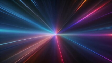 Wall Mural - abstract dark background with bright laser light, neon rays, seamless footage, looped animation.