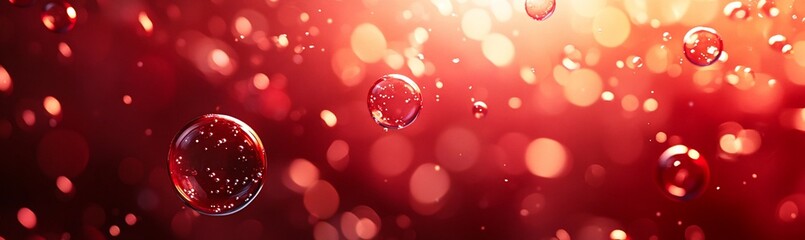Red bubbles bokeh background
