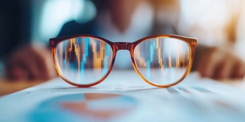 Leinwandbilder - Visionary Data Insights AI-Powered Financial Analytics Through High-Tech Eyewear Lens - Transformative Market Intelligence for Next-Gen Investment Strategies
