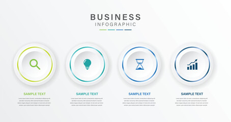 four steps business infographics template vector.