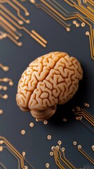 Leinwandbilder - Neuromorphic AI Revolution Advanced Machine Learning Visualization with Organic Brain Topology and Quantum Circuit Mapping - Next-Gen Cognitive Computing Insights