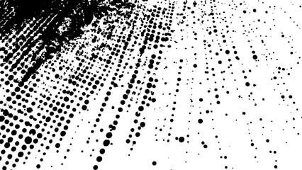 Wall Mural - black halftone vector dots textured pattern on white background, ideal for vintage design. black spo