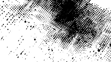 Wall Mural - black halftone vector dots textured pattern on white background, ideal for vintage design. black spo