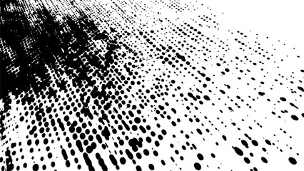 Wall Mural - black halftone vector dots textured pattern on white background, ideal for vintage design. black spo