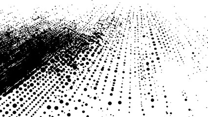 Wall Mural - black white halftone dotted white background. black spots, splashes and dotted paint marks on a whit