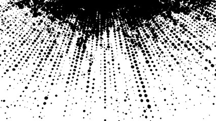 Wall Mural - black white halftone dotted white background. black spots, splashes and dotted paint marks on a whit