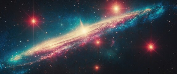 Wall Mural - the cosmos of the galaxy featuring stars against a nighttime sky backdrop. there is an unsettling gl