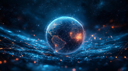 Business with technology, high technology for future. Generative AI Illustration.