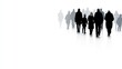 © sori - Crowd walking city street, background white, urban life, website banner