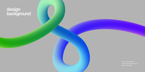 Wall Mural - vector background with wavy gradient shapes. colorful squiggles gradient lines design for flyer, pos