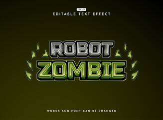 Wall Mural - funny 3d bold futuristic robot zombie game logo text effect