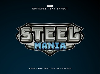 Wall Mural - modern 3d futuristic steel mania game logo style text effect