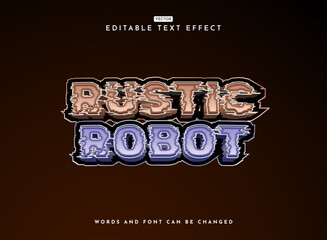 Wall Mural - modern 3d glitch rustic robot game logo text effect