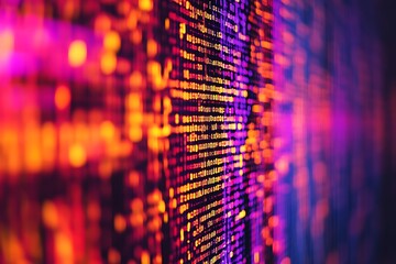 Streaming code wall, vibrant hues