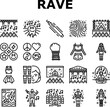 © vectorwin - rave retro party music icons set vector