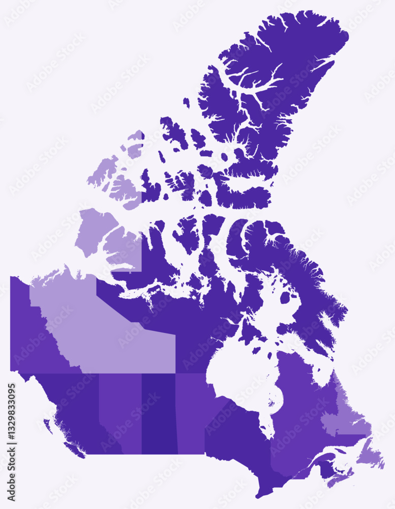 Map of Canada with provinces. Just a simple country border map with ...
