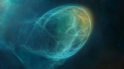 Wall Mural - nebula of celestial beauty: a mesmerizing nebula swirls with ethereal colors against the cosmic canv