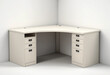 © AiMagic - Cozy Corner: A Minimalist Corner Table in a Simple Room. Corner Desk