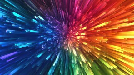 Wall Mural - abstract rainbow burst background