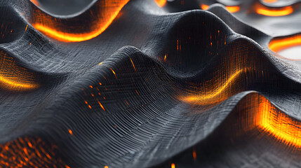 Wall Mural - intense fire erupting against a black and orange background creating a striking contrast that evokes