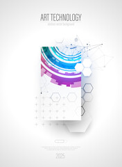 Fototapete - Modern technology design for posters. Page layout. Futuristic ART background. Scientific cover template for presentations.