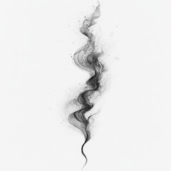 Poster - Abstract Black Smoke Rising - A Swirling Dance of Darkness Against a Pristine White Backdrop