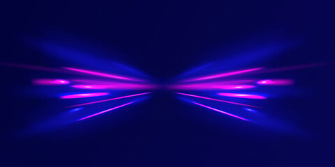Wall Mural - Light trail wave, fire path trace line, car lights, optic fiber and incandescence curve twirl. Big data traffic visualization, dynamic high speed, png, effect. Vector glowing lines air flow effect.
