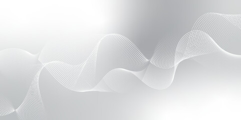 Leinwandbilder - Abstract grey, white smooth element swoosh speed wave modern stream background. Wave with lines created using blend tool. Abstract frequency sound wave lines and twisted curve lines background.	
