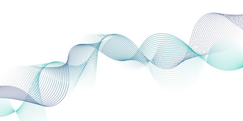 Leinwandbilder - Smooth wave abstract vector background layout design.background image with dynamic curves.Abstract blue futuristic blend waves lines technology background and sound wave lines on white background.	