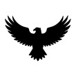© Fuzzy08 Design - Minimalist black silhouette of an eagle with outstretched wings on white background